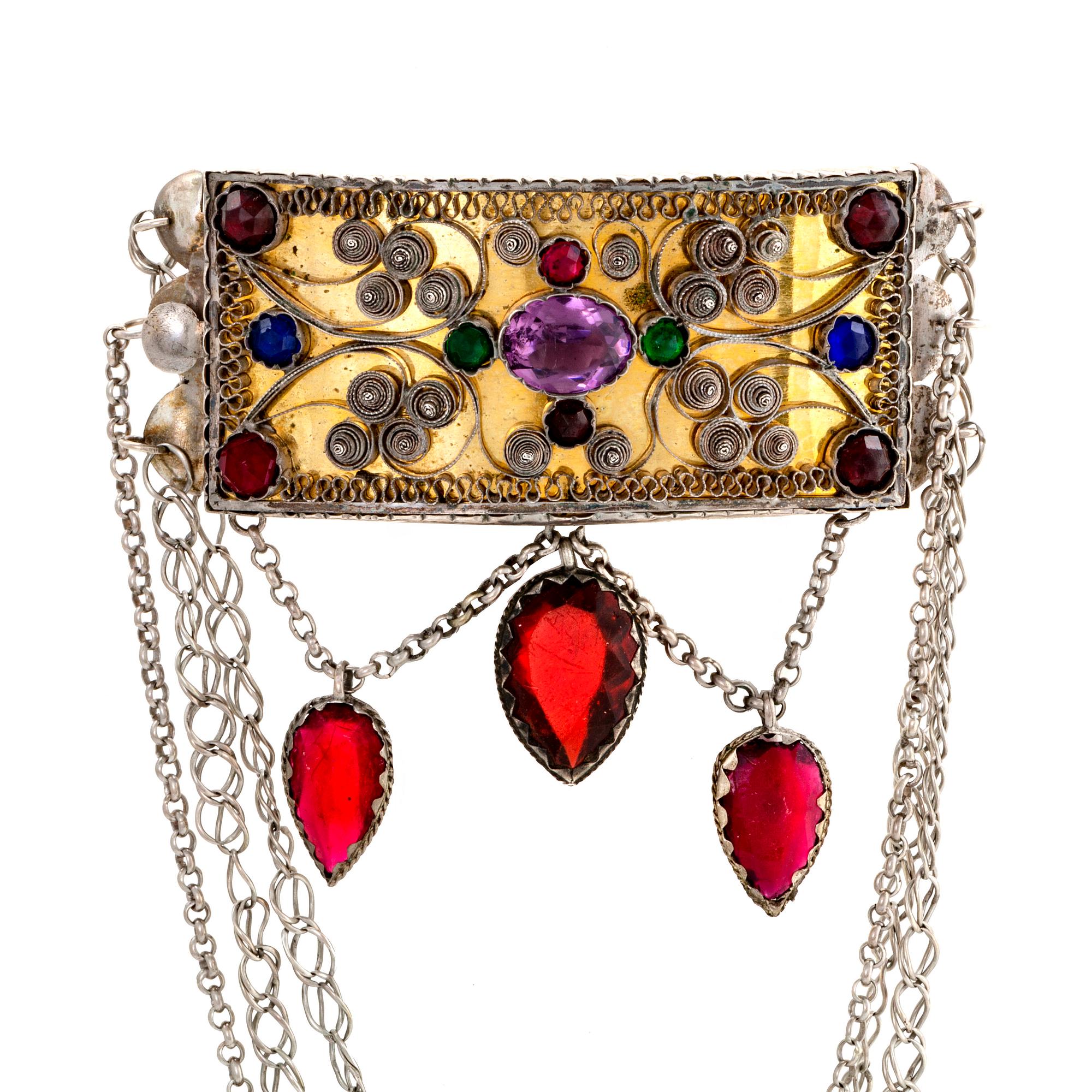 A silver and plated gold folklore jewellery by Axel Gabriel Estberg hallmarked 1842.