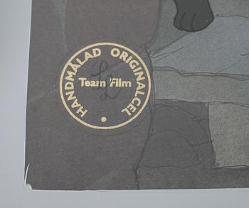 ORIGINALCELER, 4 st, ur "Pelle Svanslös". Blandteknik, Team Film, sign SL.