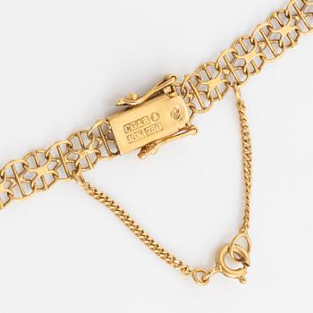 Halskedja, 18K guld, doserad x-länk.