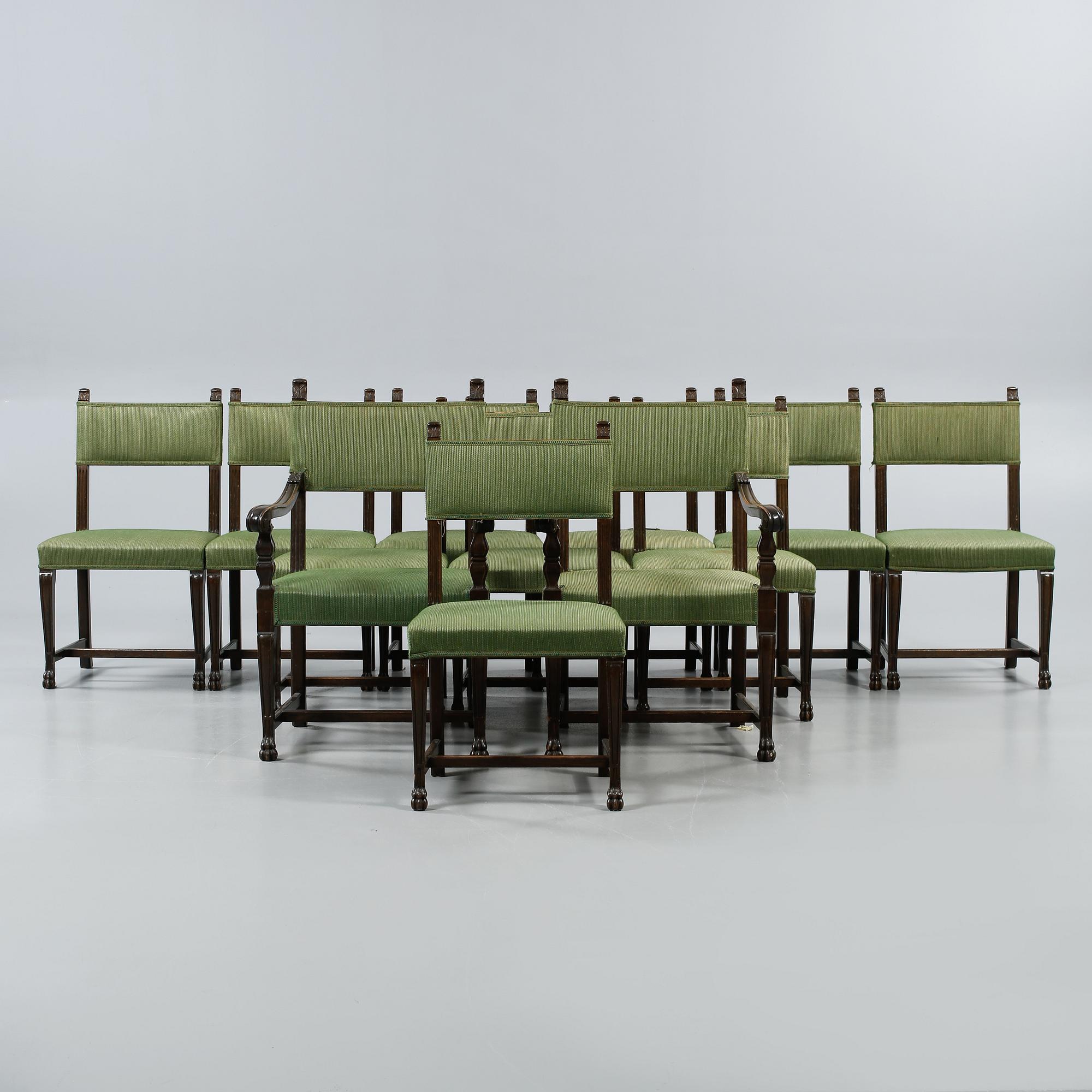 STOLAR, 12 st, barockstil, 1900-talets första hälft.