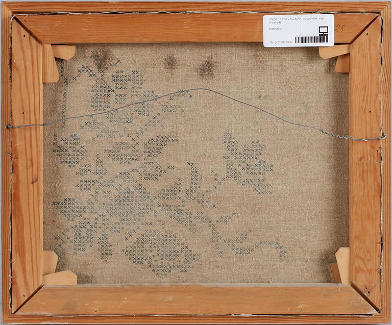 UNO VALLMAN, olja på duk, sign o dat.