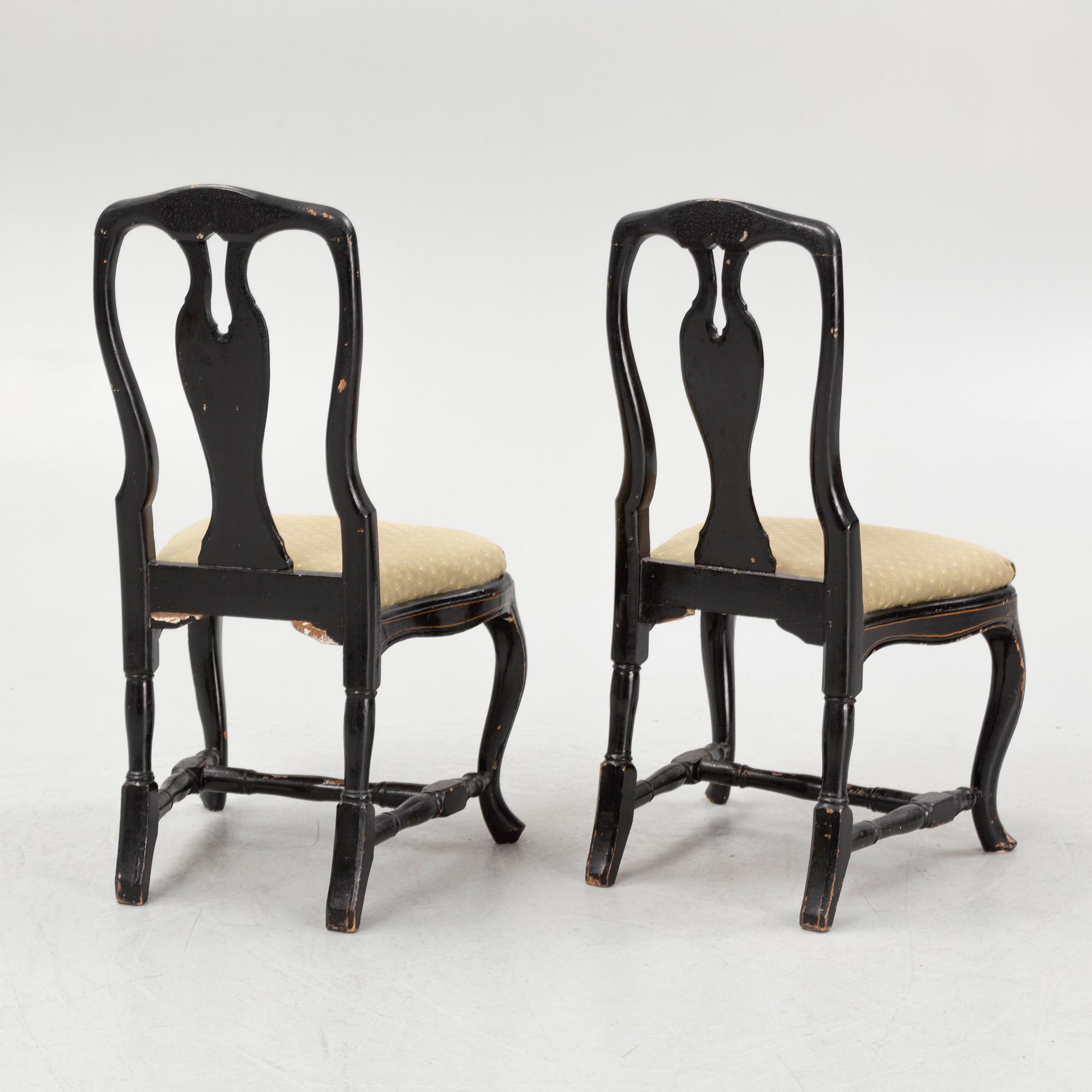 Stolar, ett par, rokoko, 1700-talets andra hälft.