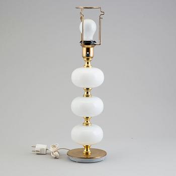 A glass and metal table light from Stilarmatur, Tranås, 1960's/70's.