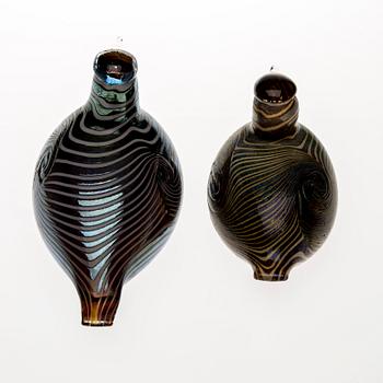 FIGURINER, 2 st, glas, Oiva Toikka, Nuutajärvi. Signerade.