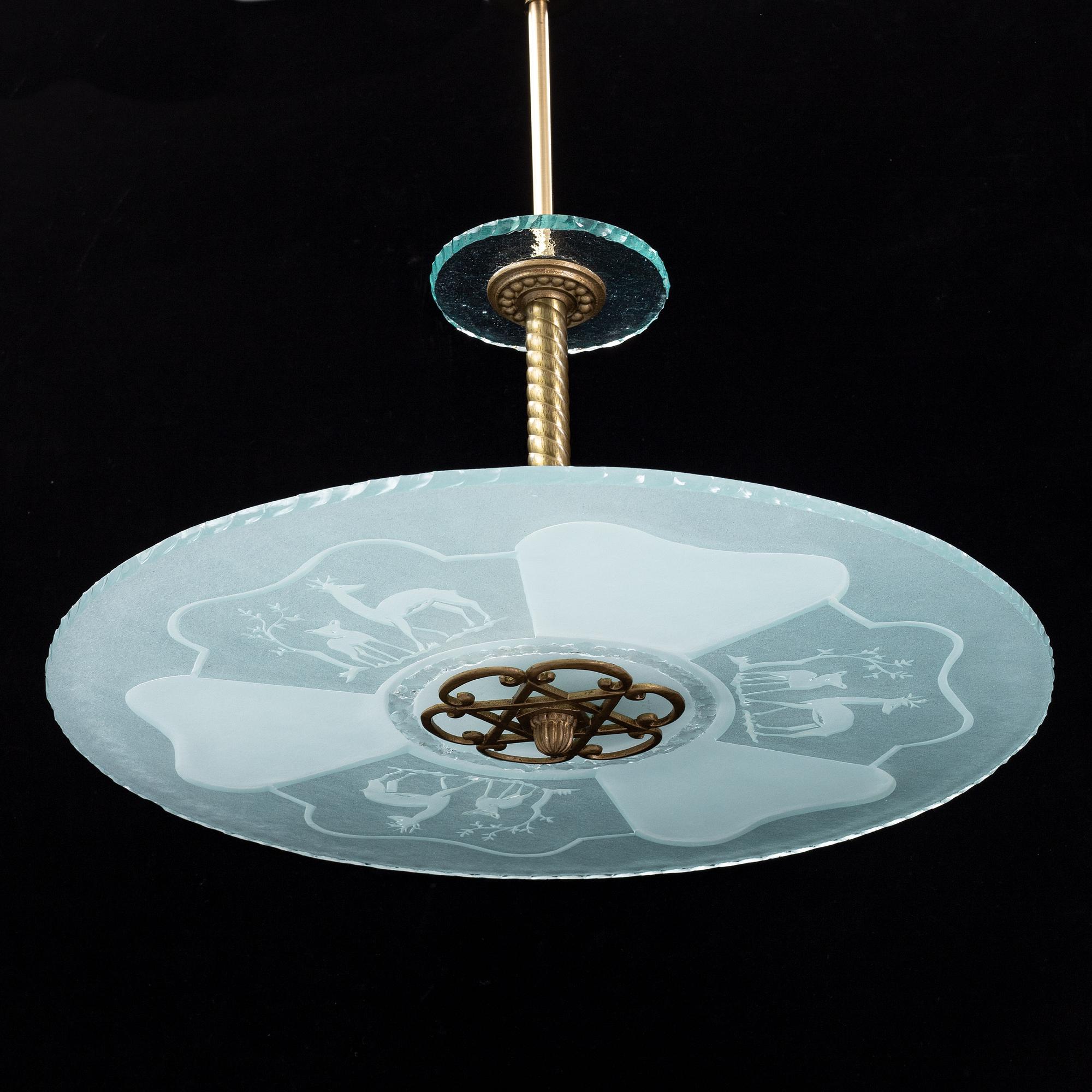 An art deco ceiling light. First half of the 20th Century.