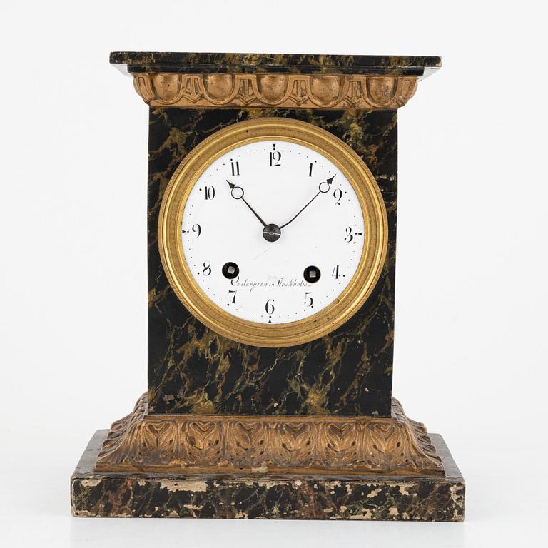 An Empire mantel clock, Cedergren, Stockholm, early 19th Century.