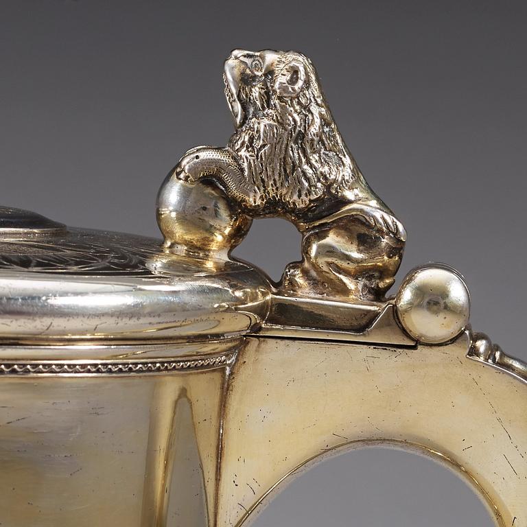 A Swedish 18th century siver-gilt tankard, marks of Conrad Gadd, Kristianstad 1748.