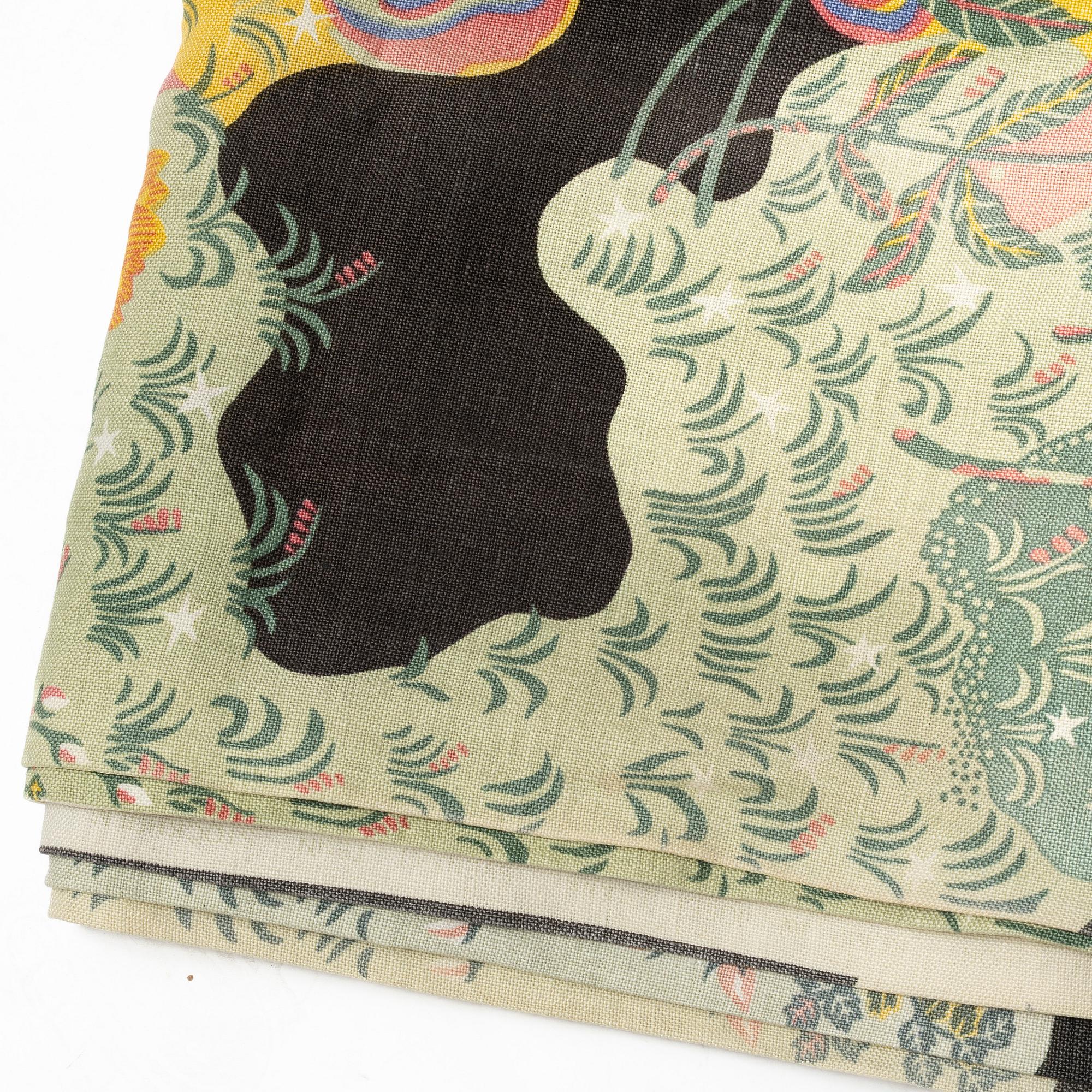 Josef Frank, two linen curtains, 'Anakreon', Firma Svenskt Tenn.