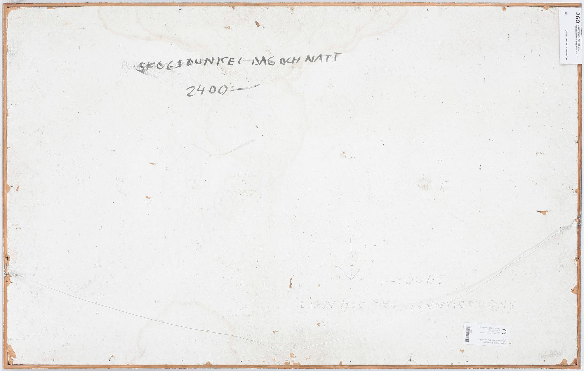 KARL AXEL PEHRSON. Akryl på duk uppfäst på pannå. Sign K.A. Pehrson o dat 1960.