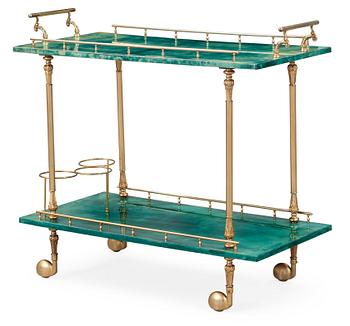 2. An Aldo Tura serving trolley, Italy, 1950-60's.