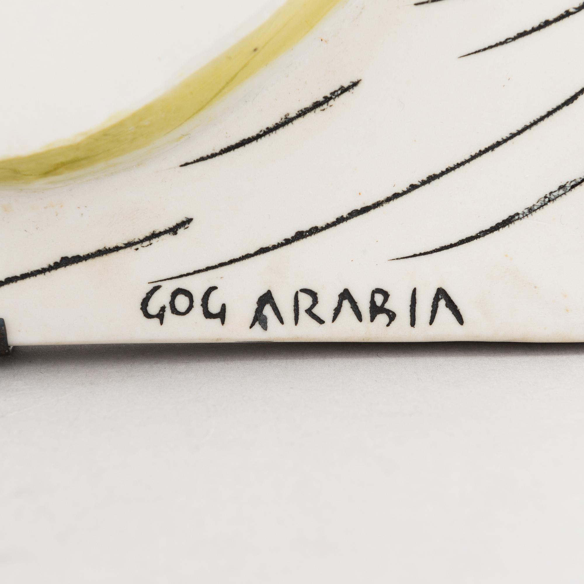 Gunvor Olin-Grönqvist, a ceramic relief signed GOG Arabia.