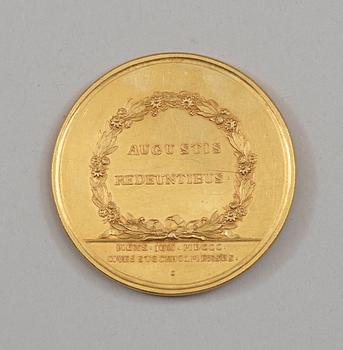A Swedish 18th cenrury gold medal, engraved by Carl Enhörning in Norrköping.