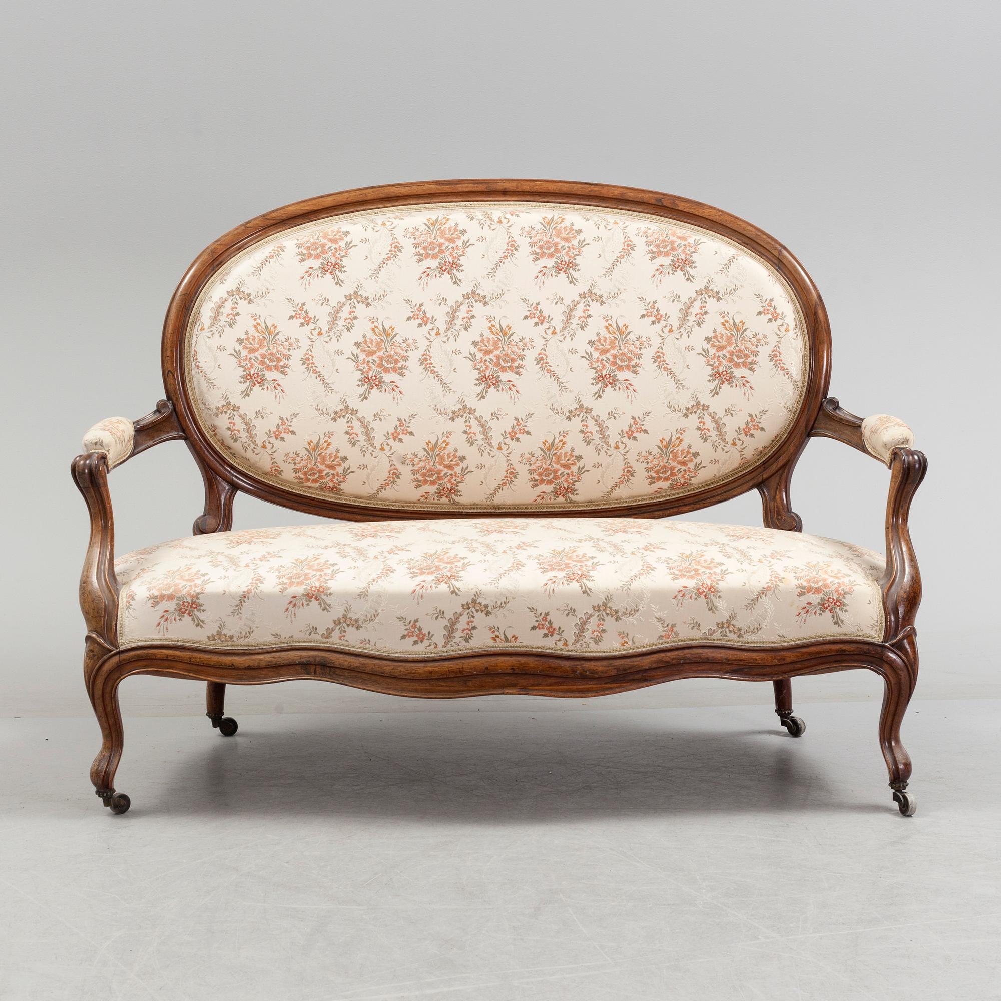 A sofa, two armchairs and two chairs, rococo style, first half of the 20th century.