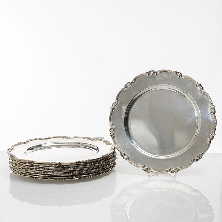 Plates, 11 pcs, sterling silver, Camusso, Peru, second half of the 20th Century.