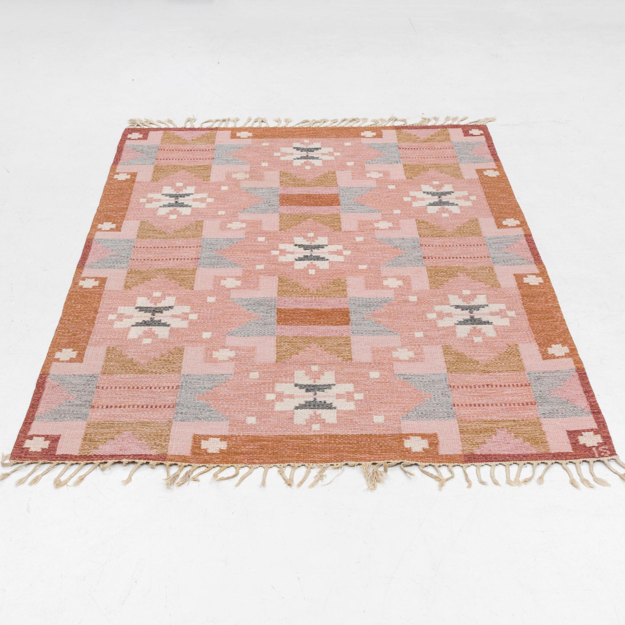 Ingegerd Silow, a 'Föllinge' flat weave carpet, signed IS, c. 229 x 167 cm.