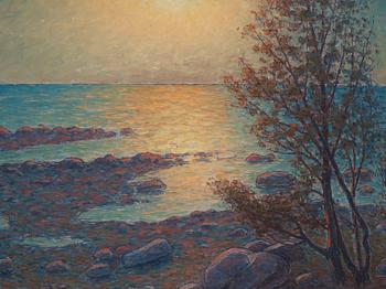 Per Ekström, "Solnedgång över Alvaret" (Sun setting over Alvaret, scene from Öland).