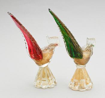 FIGURER, 2 st, glas, Murano, Italien.