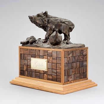 ERNST BILLGREN, skulptur, "Gävle", unikat, ur serien 100 orter, brons, signerad på plakett.