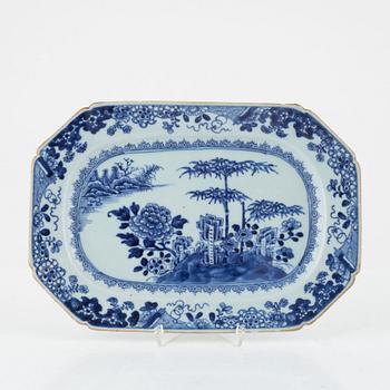 A blue and white porcelain serving dish, China, Qianlong (1736-95).