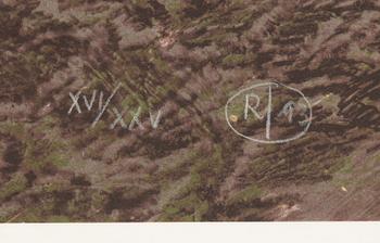 Roj Friberg, färglitografi, monogramsignerad, numrerad XVI/XXV och daterad -93.