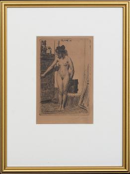 Anders Zorn, etsning, 1903, signerad.