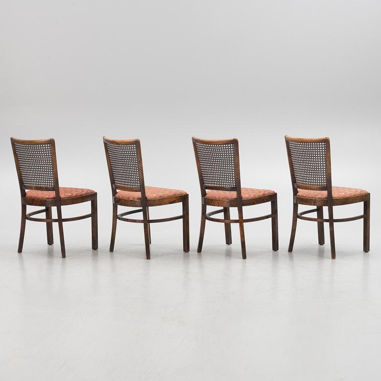 A set of four chairs, Ferdinand Lundquist, Gothenburg, 1920's/30's.