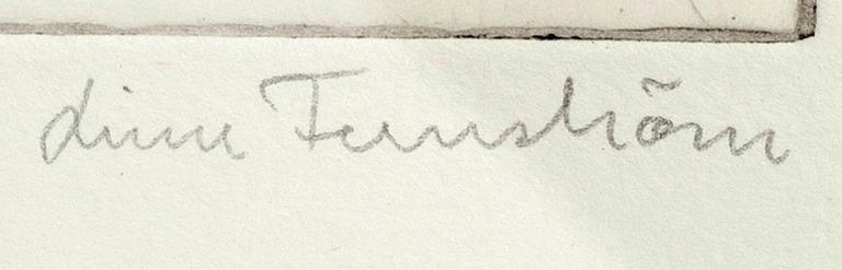 LINN FERNSTRÖM, drypoint, signed and numbered 9/25, 2008.