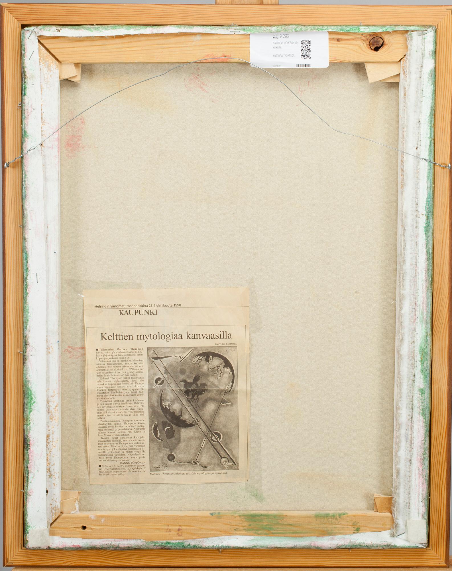 MATTHEW THOMPSON, olja på duk, signerad och daterad XI -96.