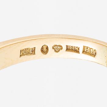 Alliance ring, half alliance, 18K gold with diamonds.