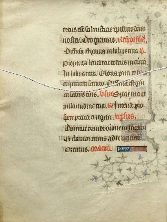 PERGAMENT, troligen flamsk, 1500-tal.