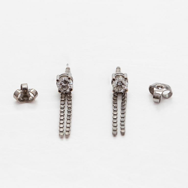 Necklace and earrings, brilliant cut diamonds, 18K white gold and gold. A. Tillander, Helsinki.