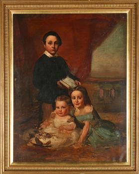 OKÄND KONSTNÄR, olja på duk, 1800-tal.