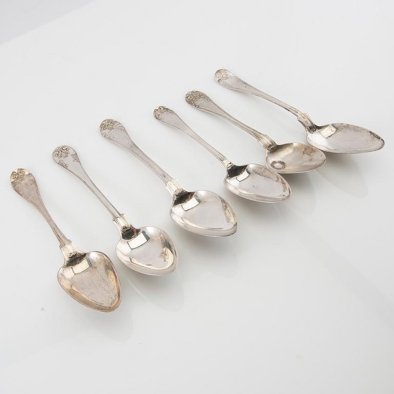 Spoons silver 19 pcs "Old French" Sweden 1842-1916.