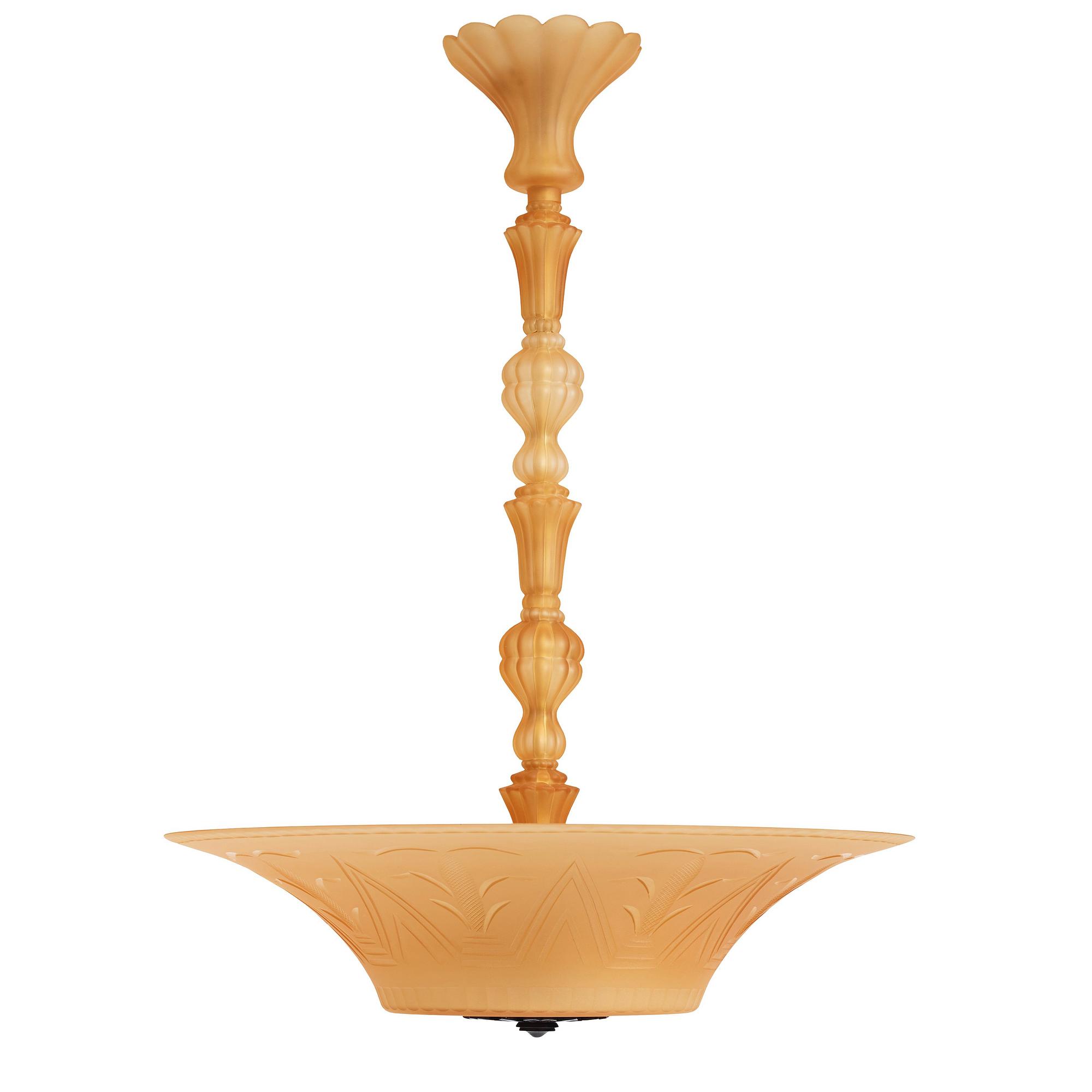 Edward Hald, & Erik Tidstrand, a ceiling lamp, Nordiska Kompaniet & Orrefors, executed ca 1926.