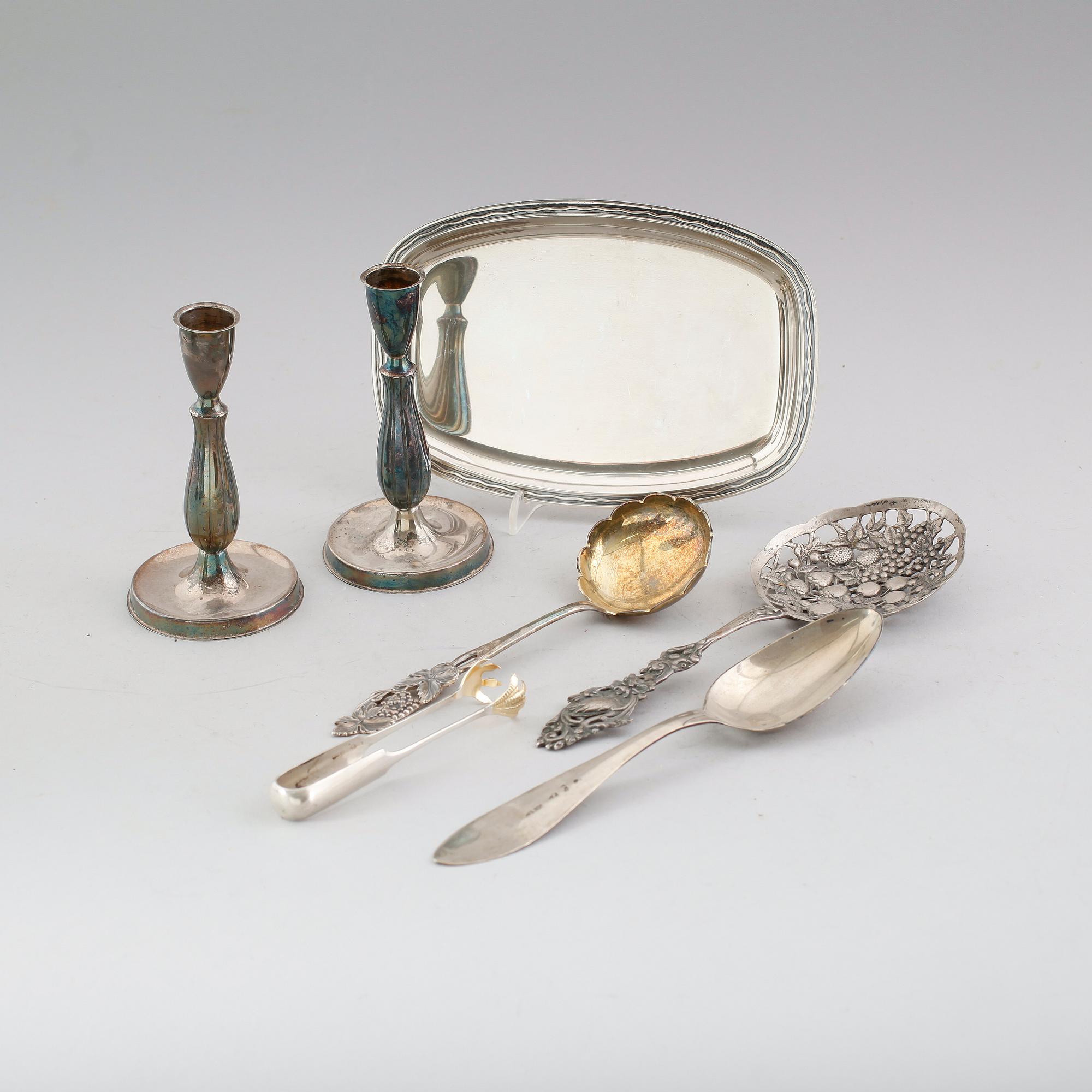 SILVERFÖREMÅL, 6 delar, 1900-tal. Vikt ca 396 gram.