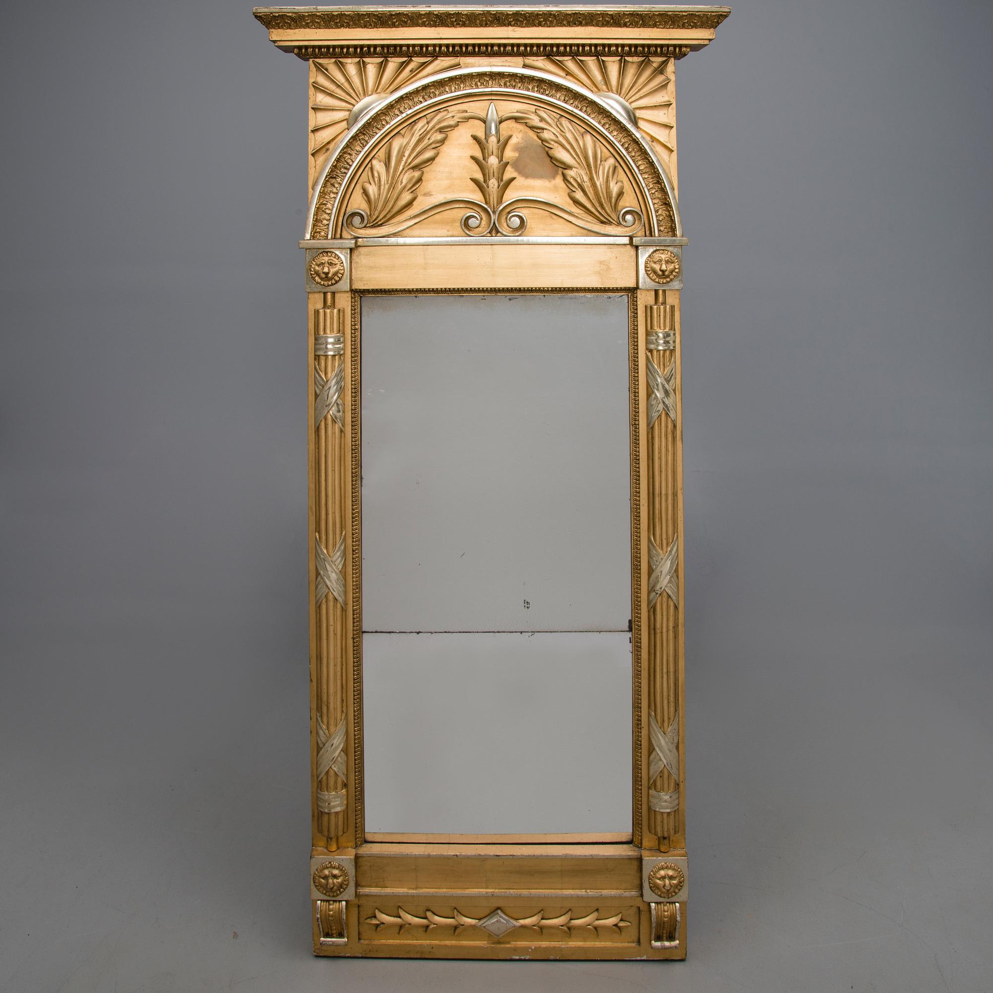 SPEGEL, empire, Stockholm, signerad C.G.Hafström 1820.