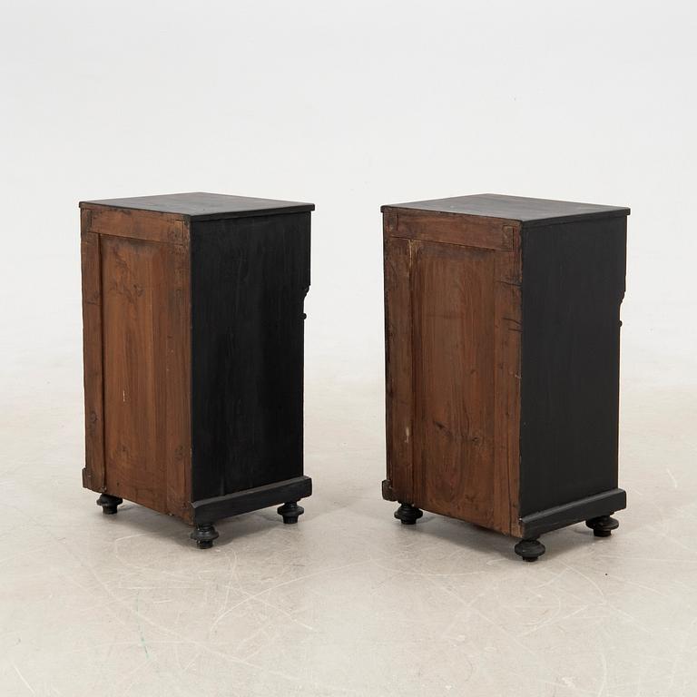 A pair of bedside tables around 1900.