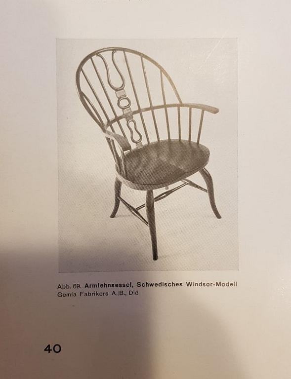 Uno Åhrén, tillskriven, karmstol, Gemla, Diö ca 1927.