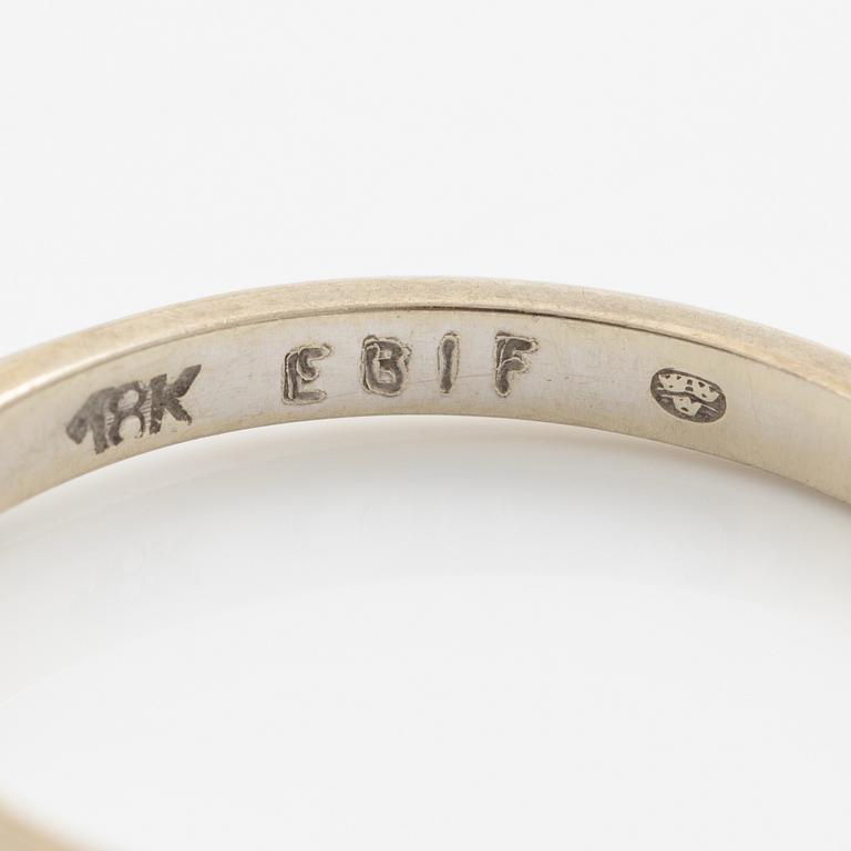 Ringar, 2 stycken, 18K guld med små smaragder och diamanter.