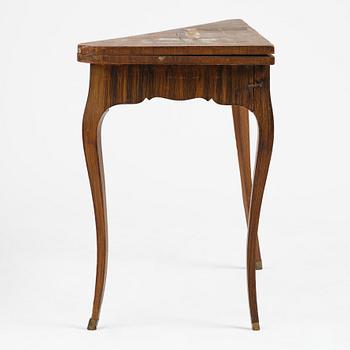 A faux-bois rococo cards table 'à l´hombre', Sweden, later part 18th century.