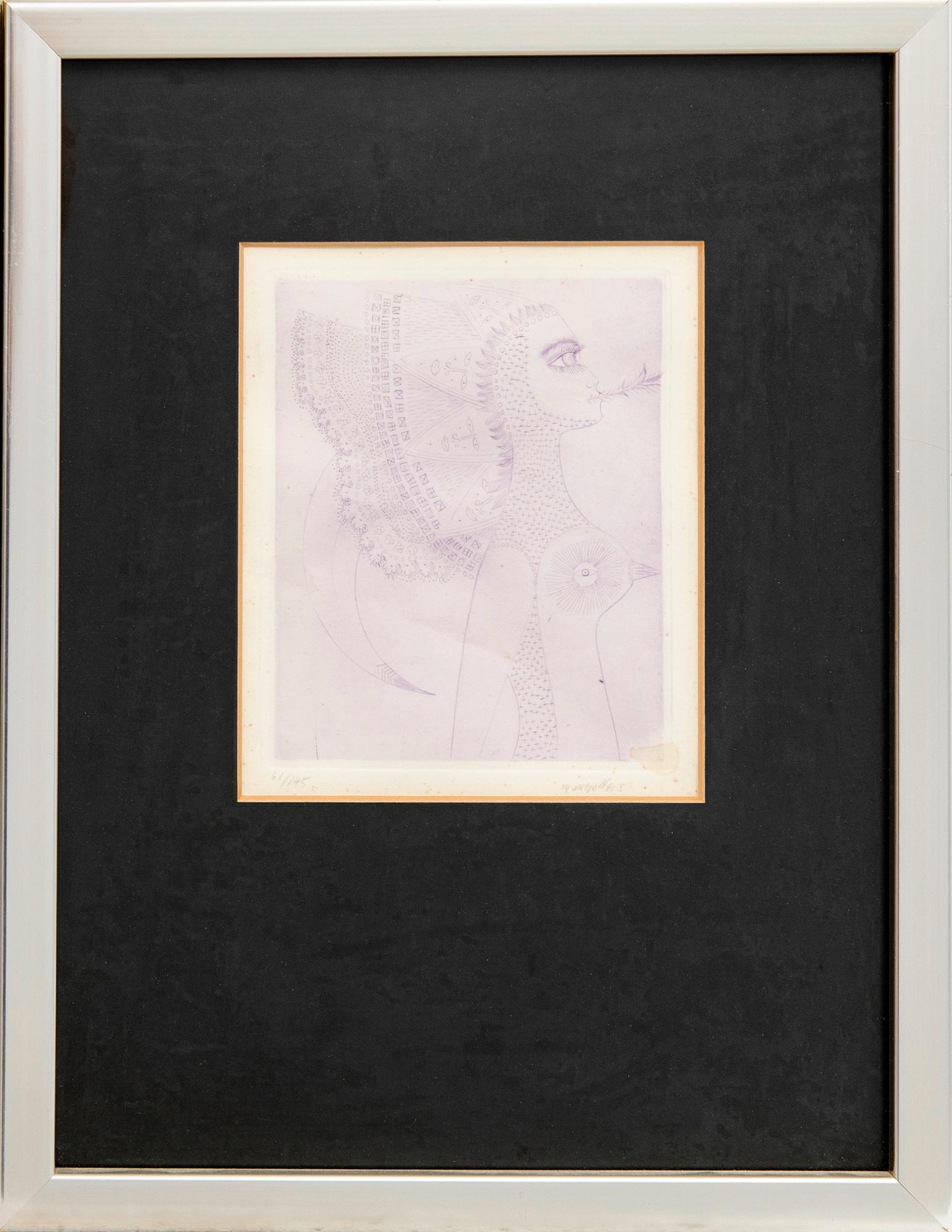 Max Walter Svanberg,  drypoint signed and dated 51 1/15 and 61/145.