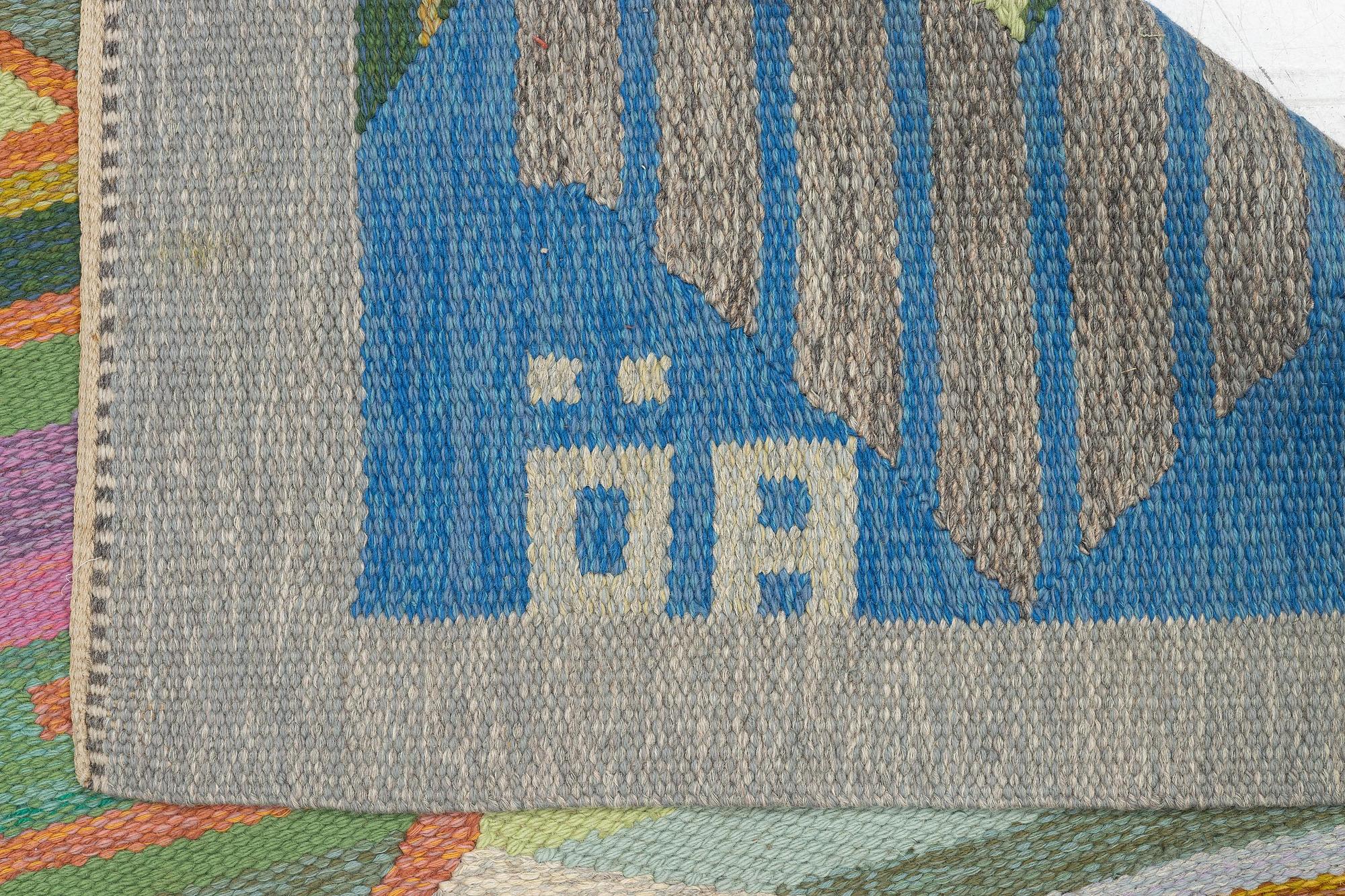 Agda Österberg, a tapestry, 'matta 307' flat weave and tapestry weave, c. 175 x 178 cm, signed AÖ.
