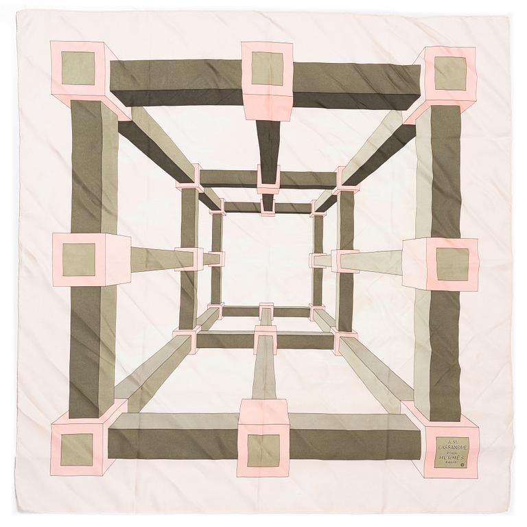 Hermès, two scarves "Les Coupés" and "Perspective".