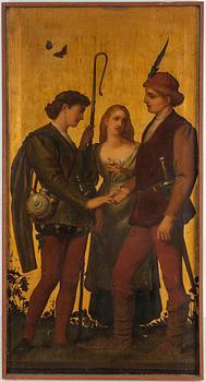 CHARLES GOGIN, 4, oil on canvas, signed Charles Gogin and C.G. With numbering 175 in red on all four.