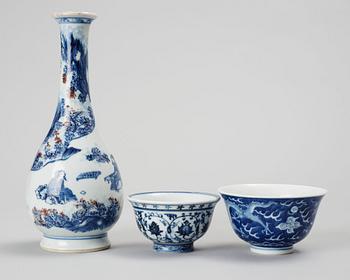 PARTI PORSLIN, 3 delar, Kina 1800/1900-tal.
