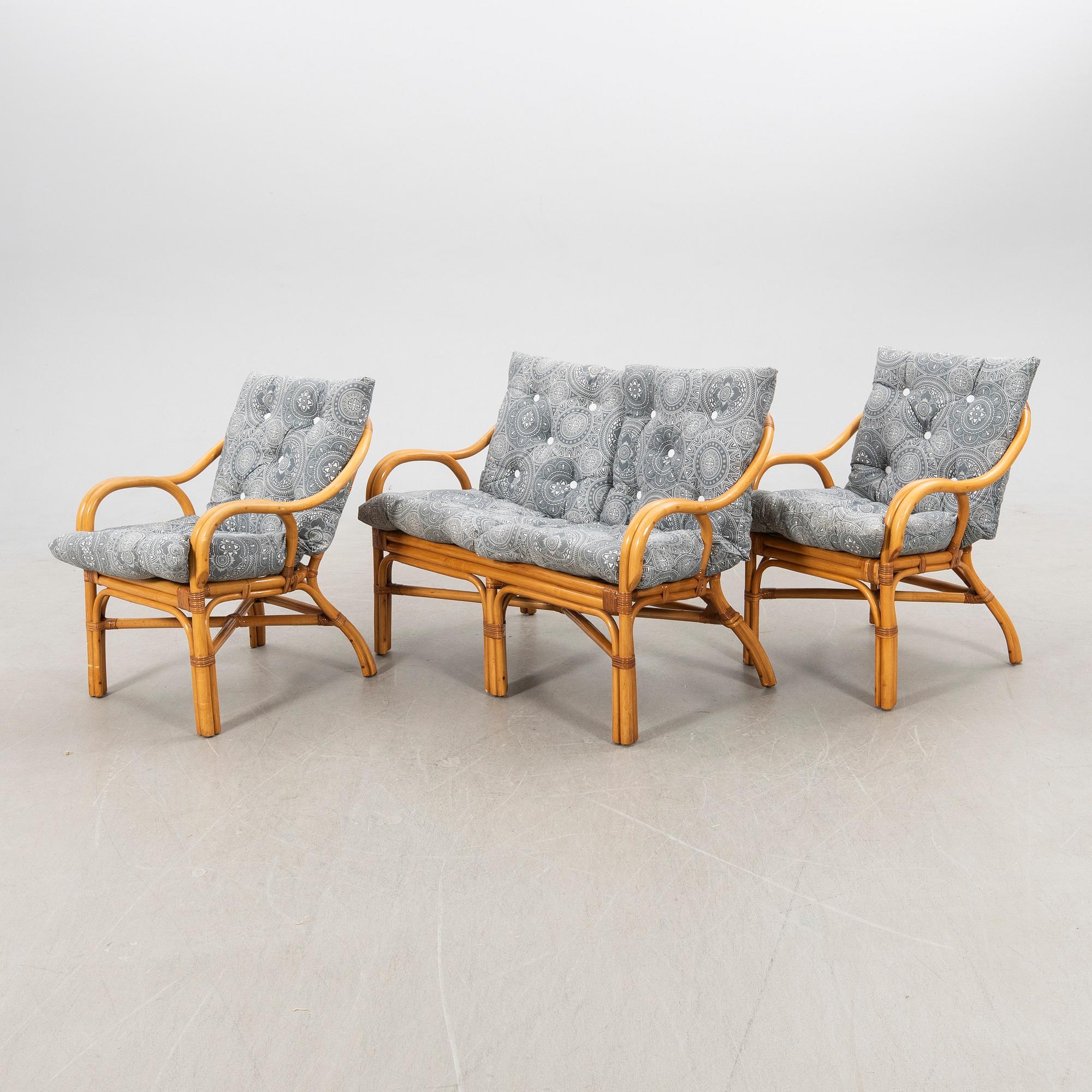 Möbelgrupp, 4 delar, rotting, 1900-talets senare del.