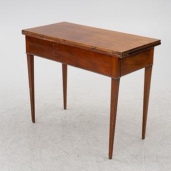 A late Gustavian mahogany cards table, Stockholm, late 18th century.