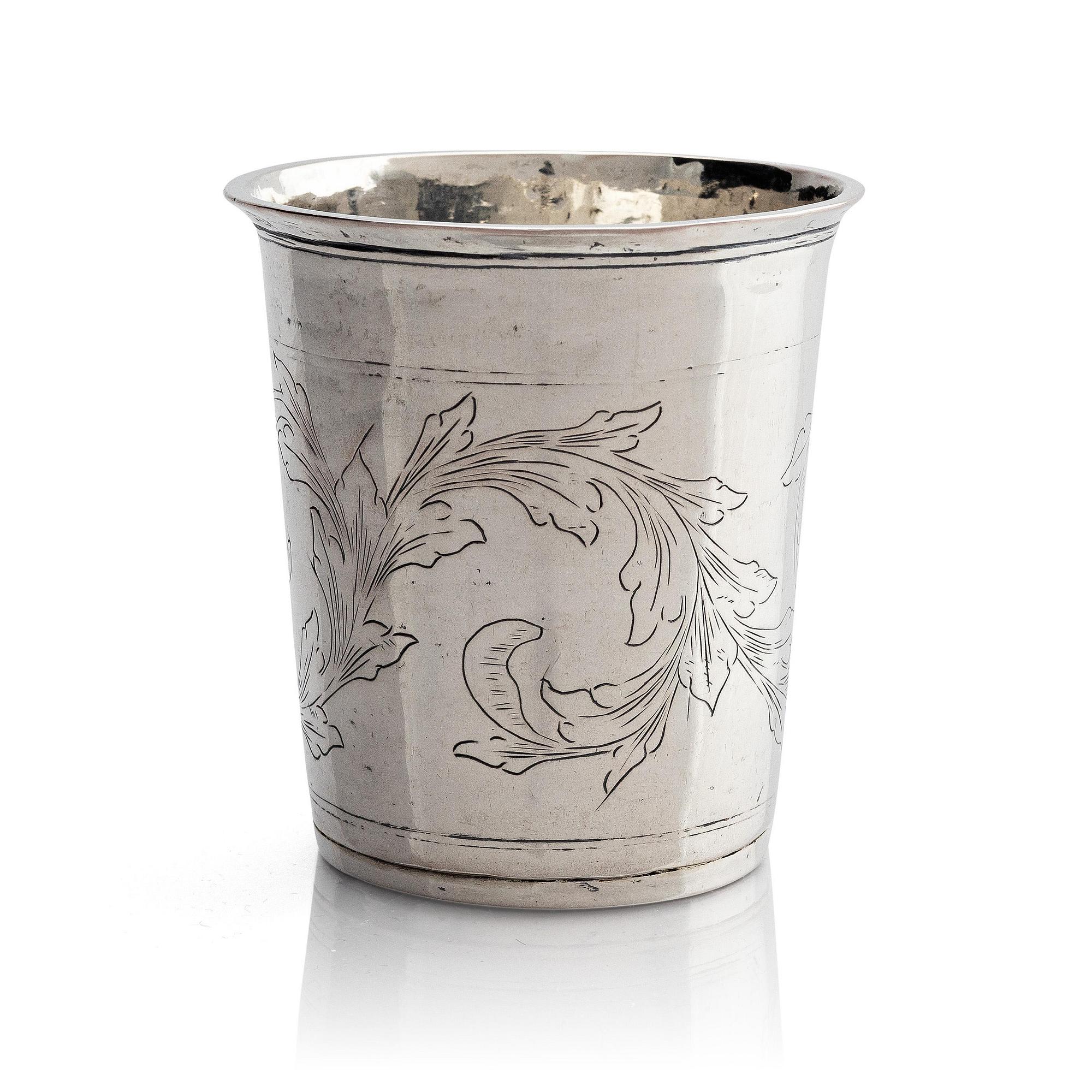 Hans Morten Svane, bägare, silver, Naestved, Danmark (verksam 1750-1772). Rokoko.