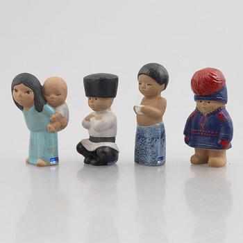 Lisa Larson, a set of eight stoneware figurines, Gustavsberg.