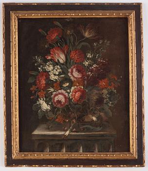 Abraham Mignon Hans krets, Blomsterstilleben på postament.